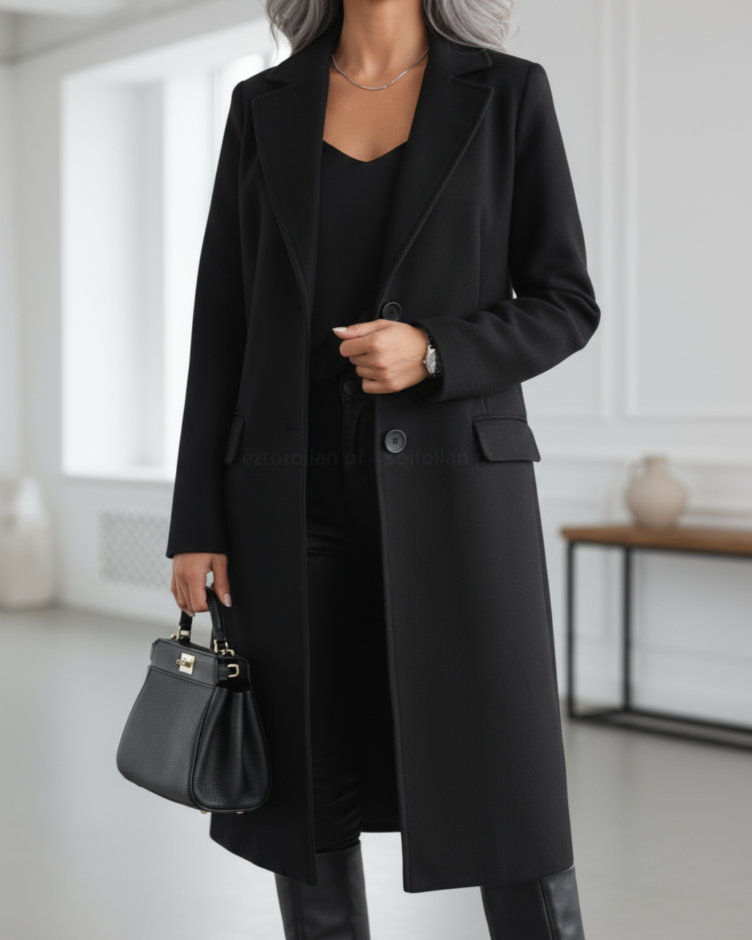 Mariella Cappotto Donna dalla Vestibilità Aderente con Revers, foto 4