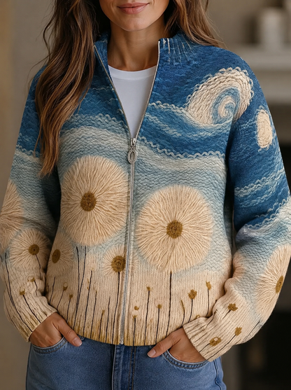 Mariuccia Cardigan Donna in Maglia con Zip e Trapuntatura, foto 1
