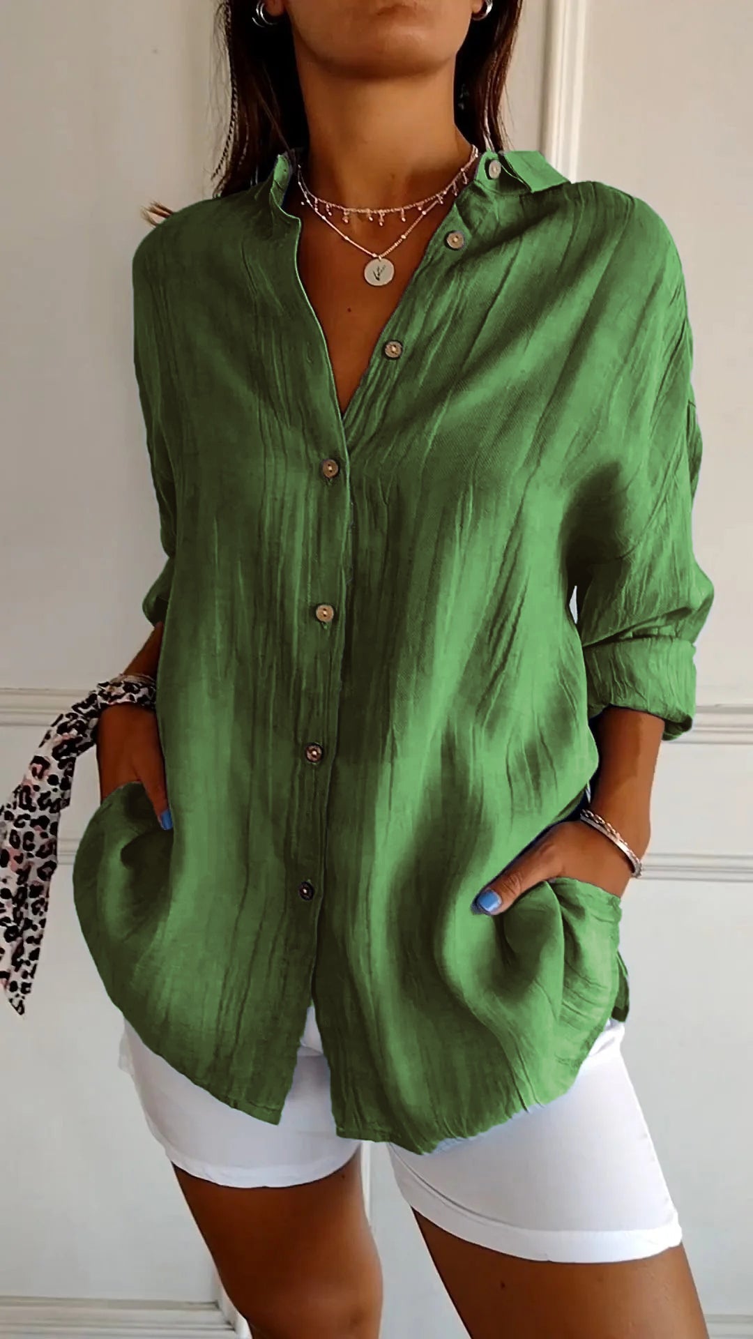 Mavi Camicia Donna con Revers e Pieghe, foto 5