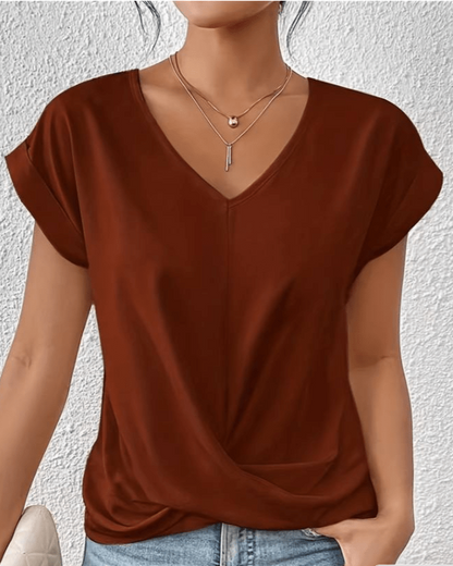 Melinda Top Donna con Scollo a V a Maniche Corte, foto 5