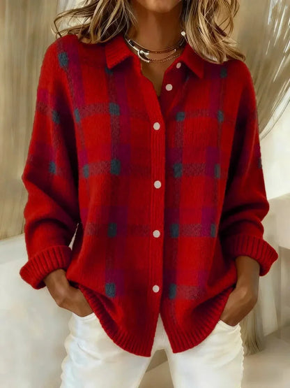 Melissa Maglione Donna in Maglia con Collo Classico e Quadri, foto 2