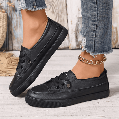 Onorata Scarpe Donna con Lacci e Suola Piatta in Bianco, foto 7
