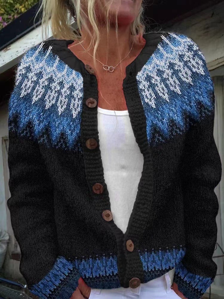 Pacifica Cardigan Donna con Girocollo con Bottoni a Maniche Lunghe, foto 1