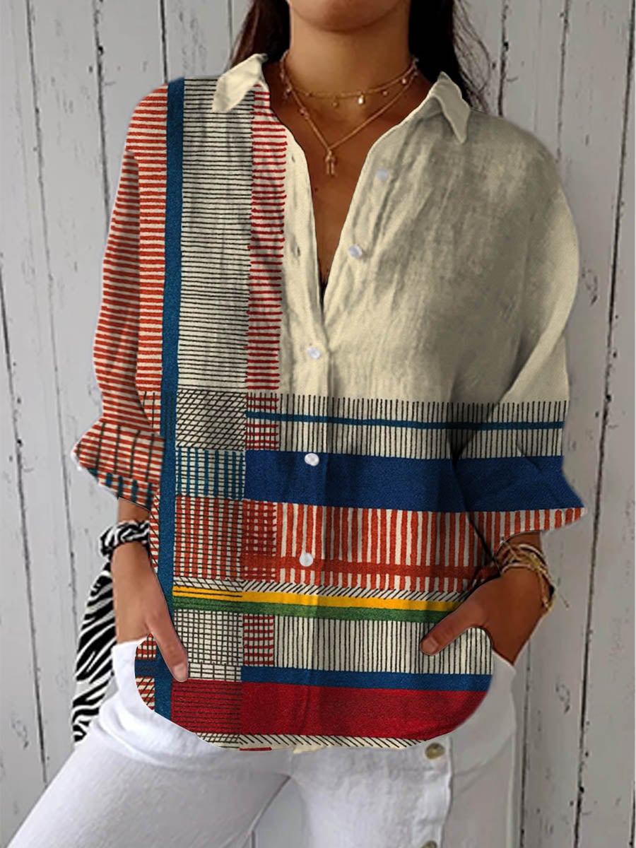 Palmira Blusa Donna dalla Vestibilità Morbida con Bottoni in Multicolore, foto 1
