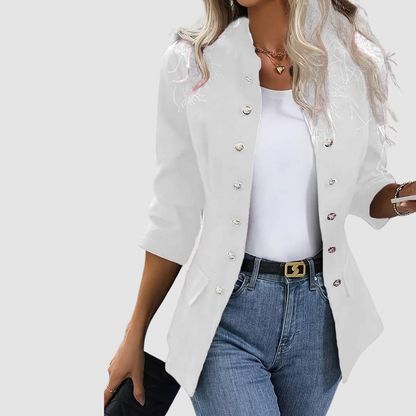Perlina Blazer Donna in Cotone con Bottoni, foto 10