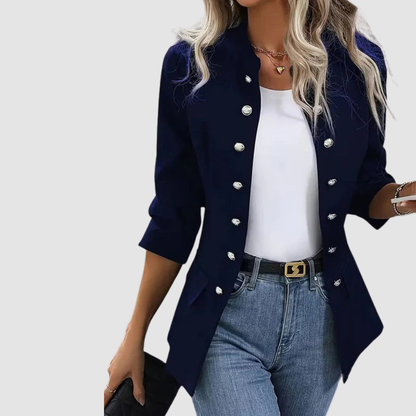 Perlina Blazer Donna in Cotone con Bottoni, foto 2