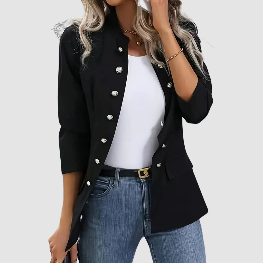 Perlina Blazer Donna in Cotone con Bottoni, foto 4