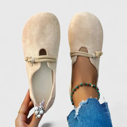 Prassede Mocassini Donna con Suola Piatta e senza Lacci in Beige, foto 1