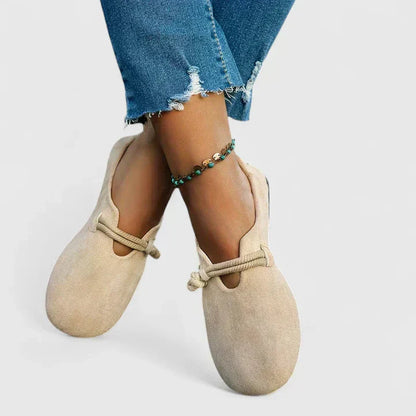 Prassede Mocassini Donna con Suola Piatta e senza Lacci in Beige, foto 5