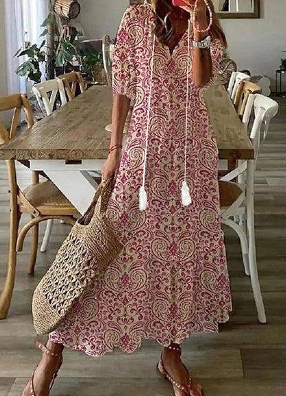 Raffaella Abito Donna con Scollo a V in Lunghezza Maxi, foto 4