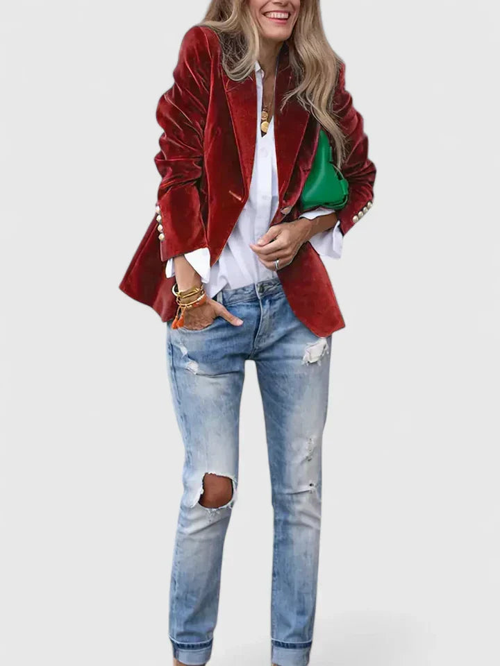 Raimonda Blazer Donna con Revers con Bottoni a Maniche Lunghe, foto 6
