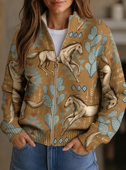 Ramona Cardigan Donna con Zip e Stampa Integrale, foto 1