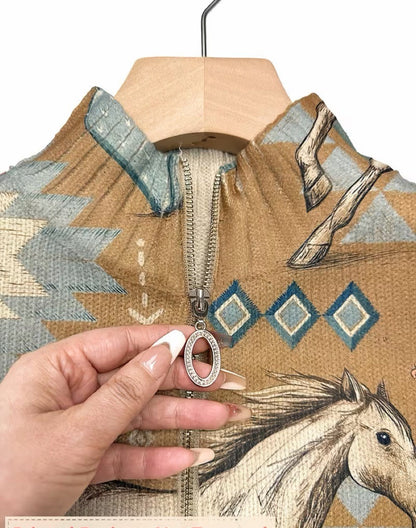 Ramona Cardigan Donna con Zip e Stampa Integrale, foto 3