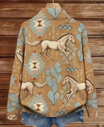 Ramona Cardigan Donna con Zip e Stampa Integrale, foto 5