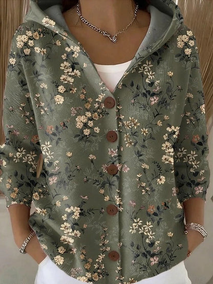 Rosabella Cardigan Donna dal Taglio Lungo con Cappuccio e Stampa Integrale, foto 4