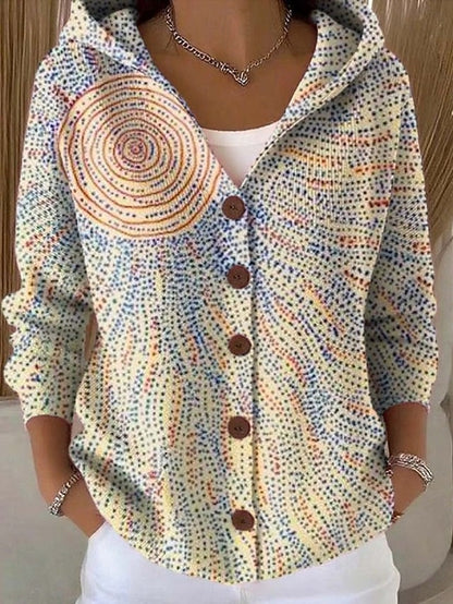 Rosabella Cardigan Donna dal Taglio Lungo con Cappuccio e Stampa Integrale, foto 6