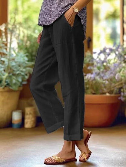 Sabbatina Pantaloni Donna a Gamba Dritta con Tasche, foto 4