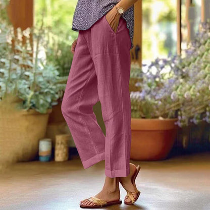 Sabbatina Pantaloni Donna a Gamba Dritta con Tasche, foto 5