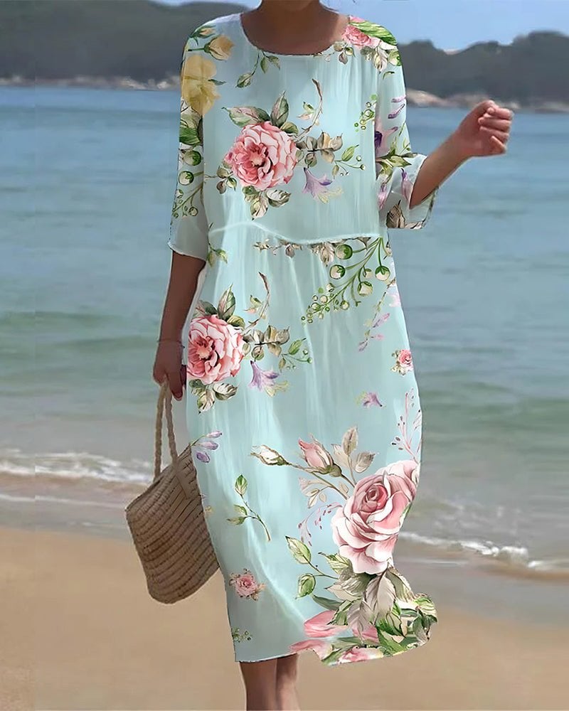 Selvaggia Abito Donna in Cotone con Stampa Floreale, foto 1