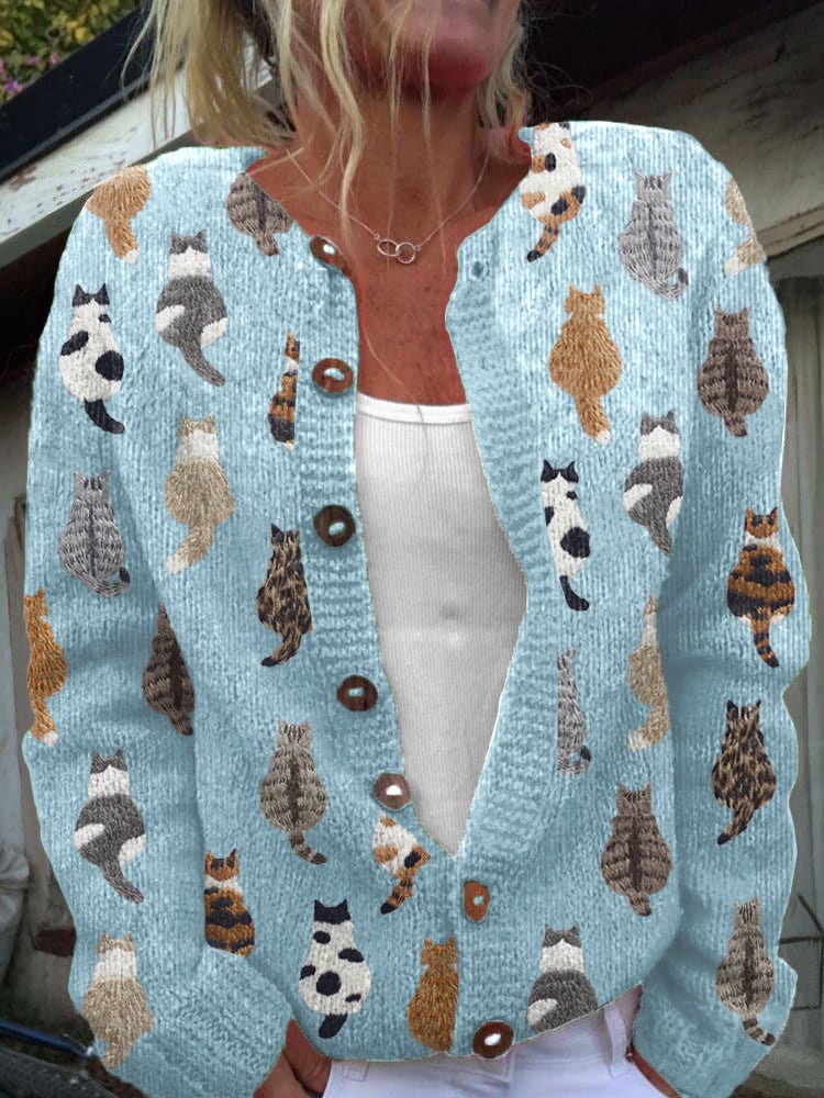 Serafina Cardigan Donna a Maniche Lunghe con Stampa Integrale, foto 3