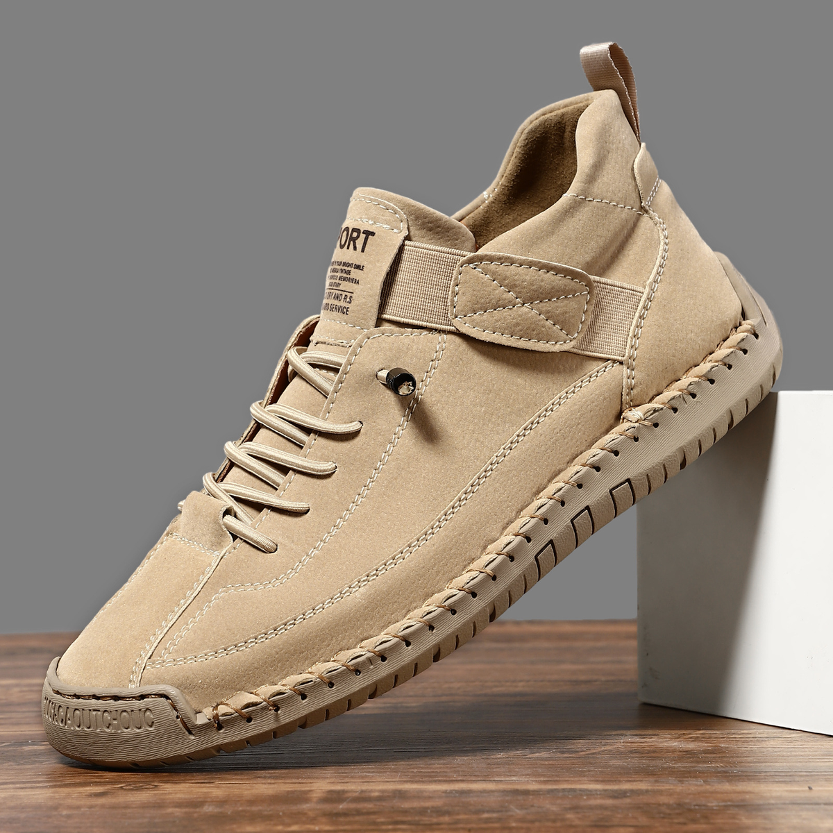 Sibilla Sneakers Donna con Lacci e Suola Piatta in Beige, foto 1