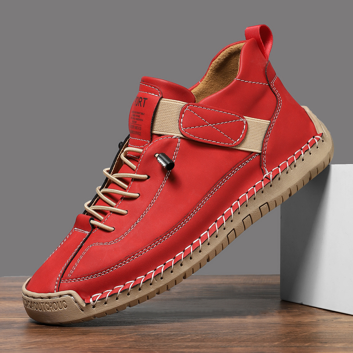 Sibilla Sneakers Donna con Lacci e Suola Piatta in Beige, foto 5