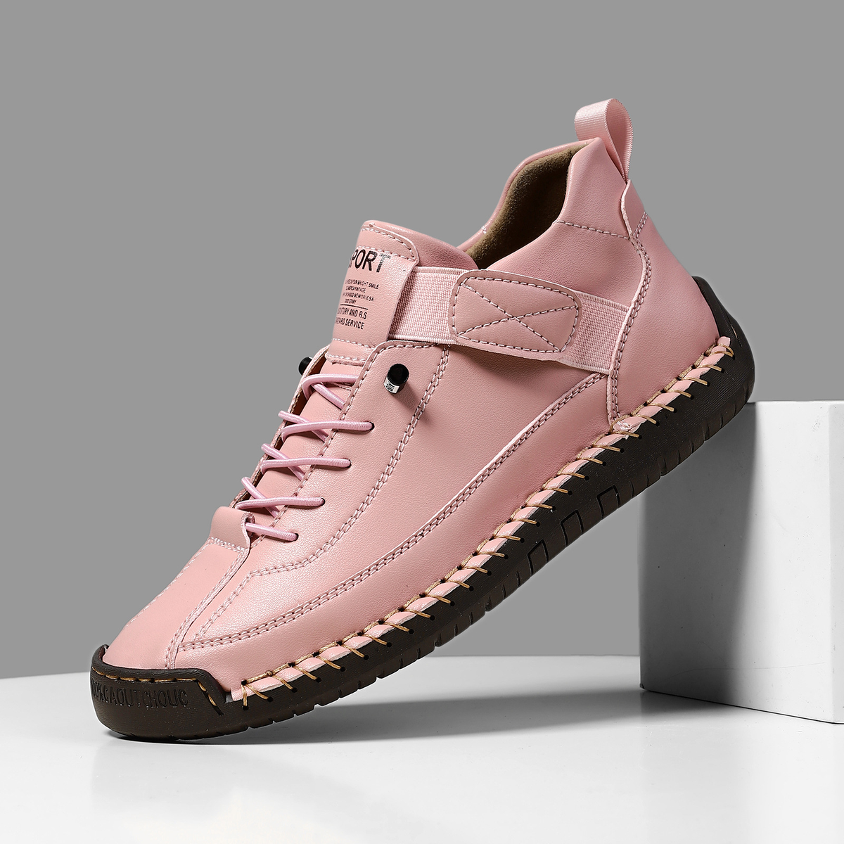 Sibilla Sneakers Donna con Lacci e Suola Piatta in Beige, foto 8