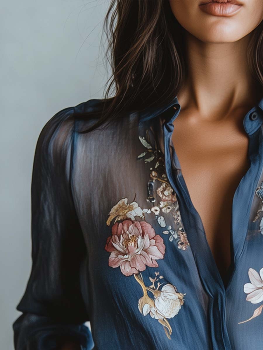 Simona Blusa Donna dalla Vestibilità Morbida con Stampa Floreale, foto 4