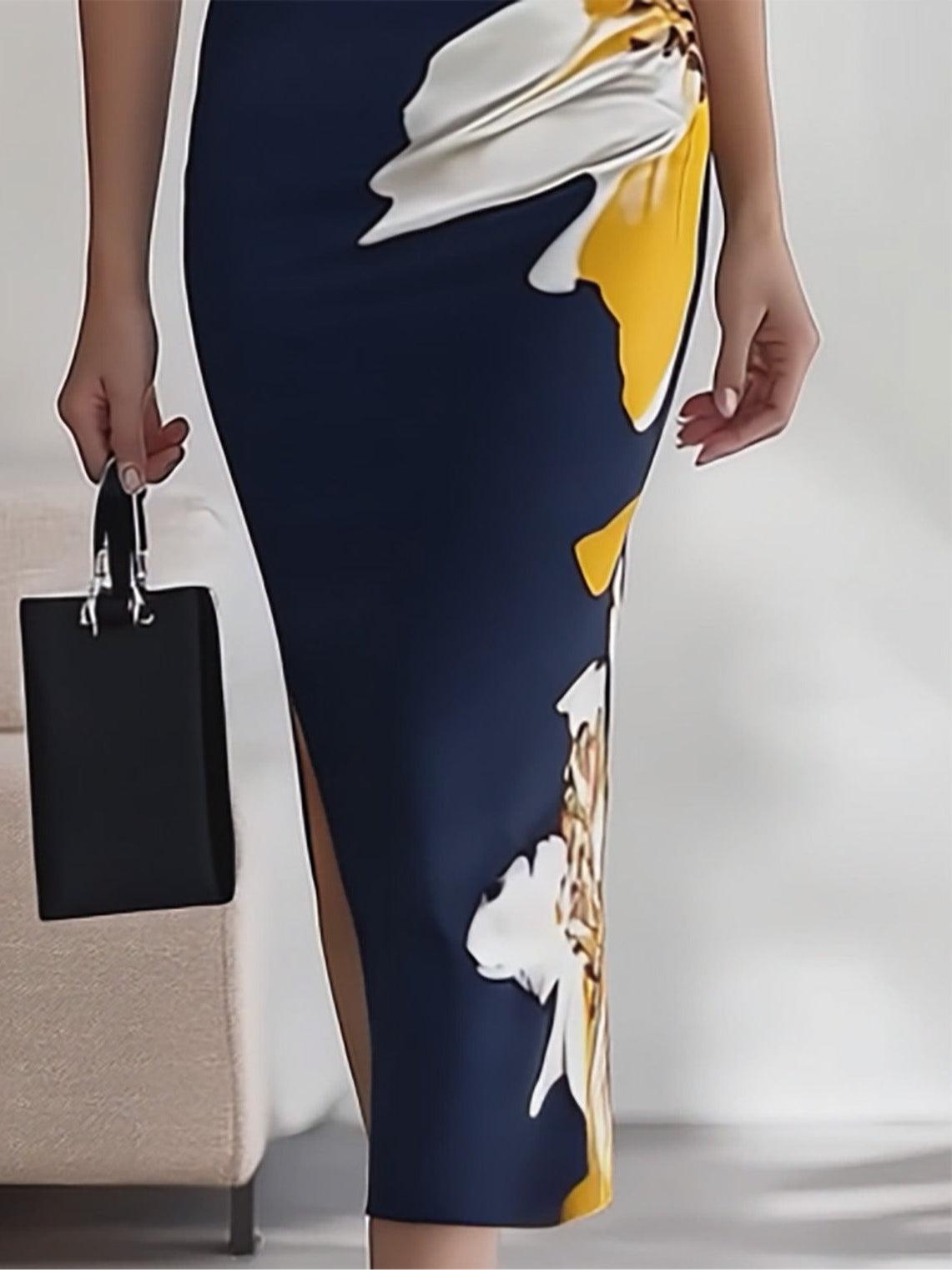 Teresita Abito Donna dalla Vestibilità Aderente con Scollo a V e Stampa Floreale, foto 5