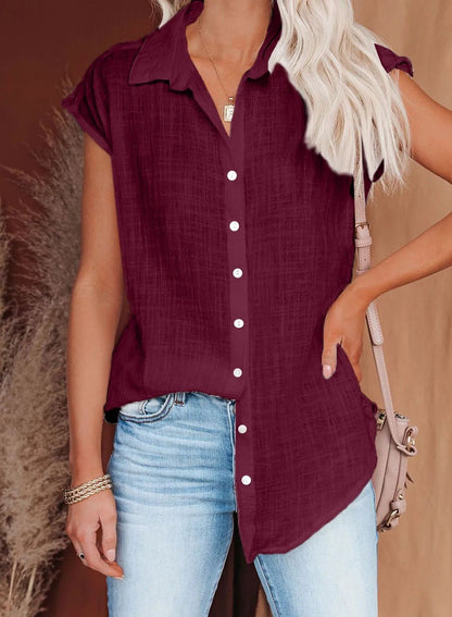 Valchiria Blusa Donna dalla Vestibilità Morbida con Collo Classico con Bottoni, foto 6
