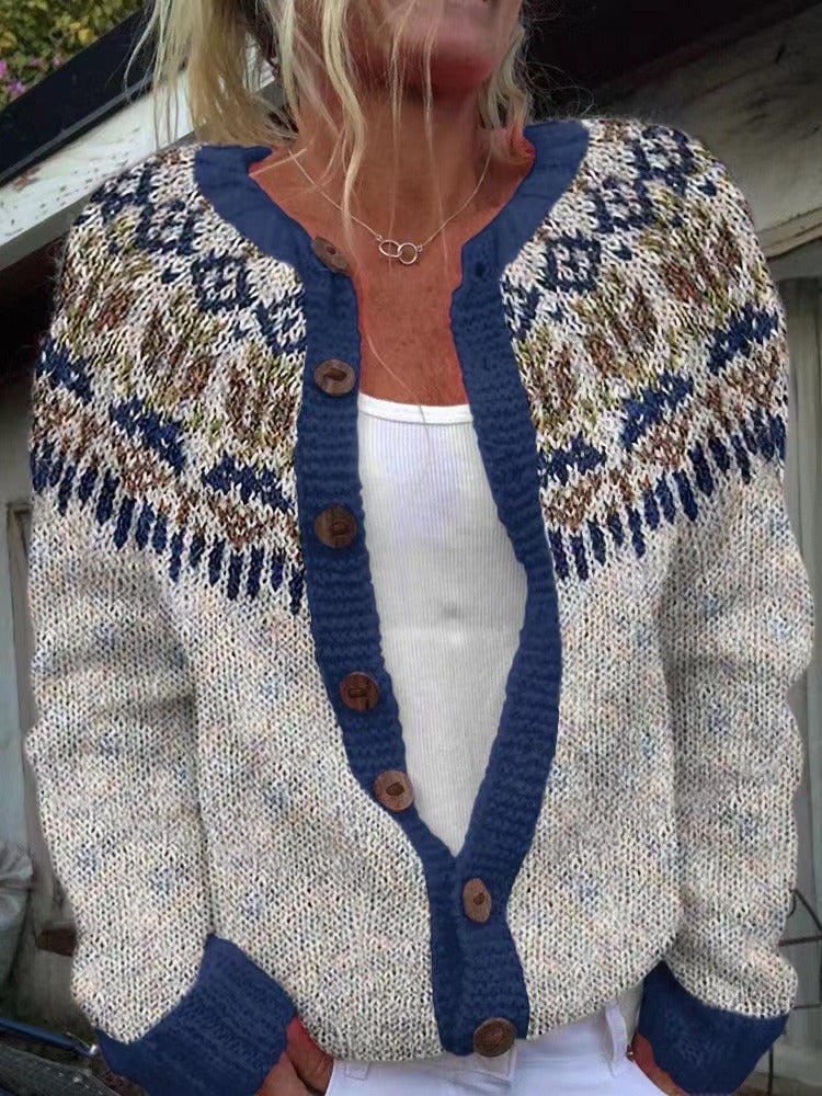 Vanna Cardigan Donna con Girocollo con Bottoni a Maniche Lunghe, foto 1
