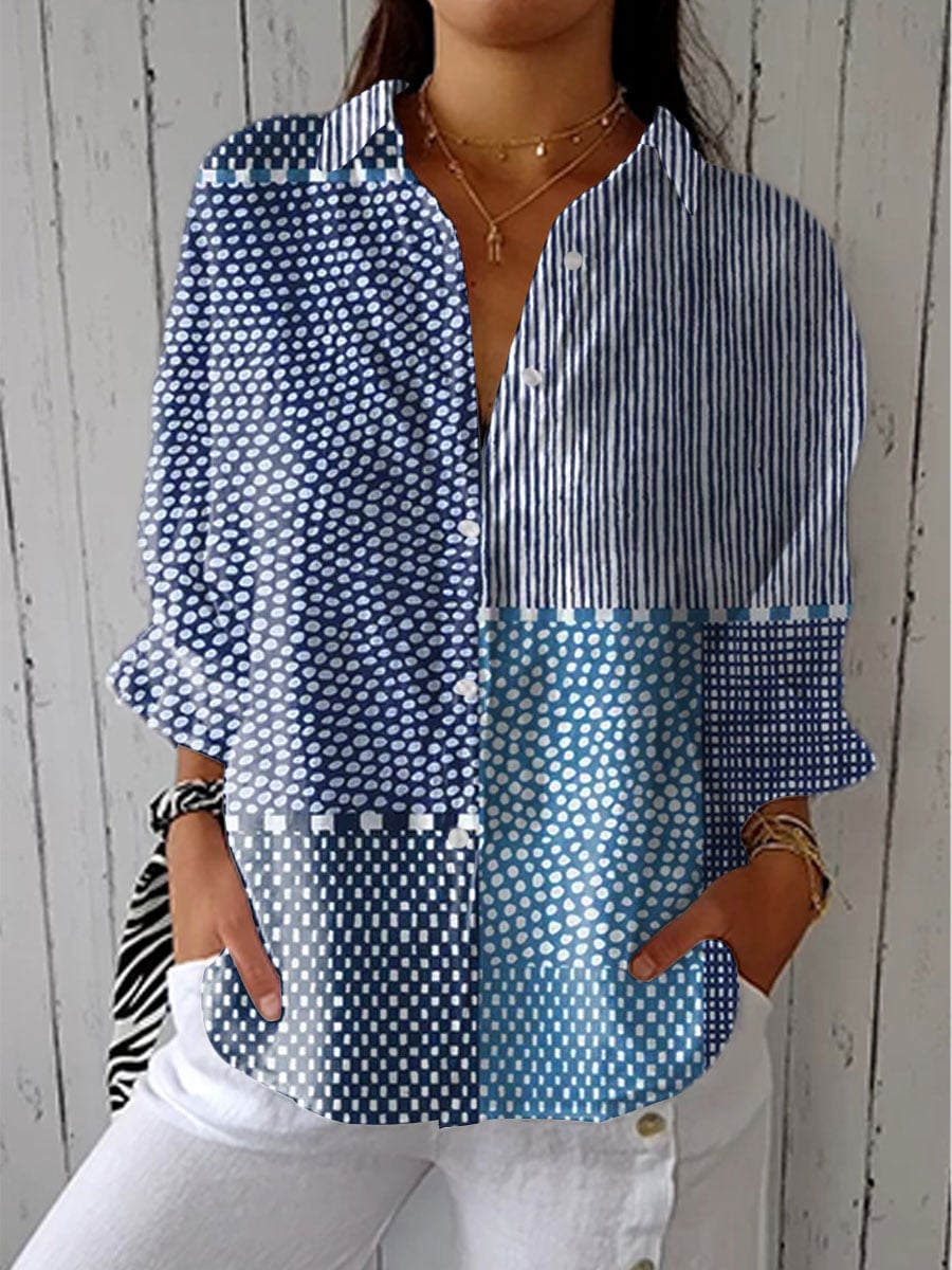 Vilma Blusa Donna dalla Vestibilità Morbida con Bottoni in Multicolore, foto 1