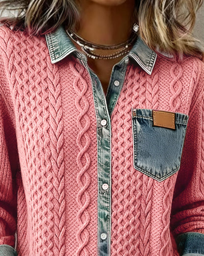 Zita Camicia Donna in Denim dal Taglio Lungo, foto 2
