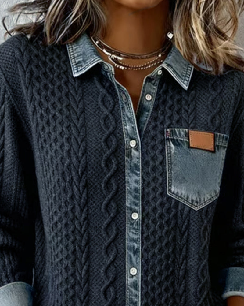 Zita Camicia Donna in Denim dal Taglio Lungo, foto 4