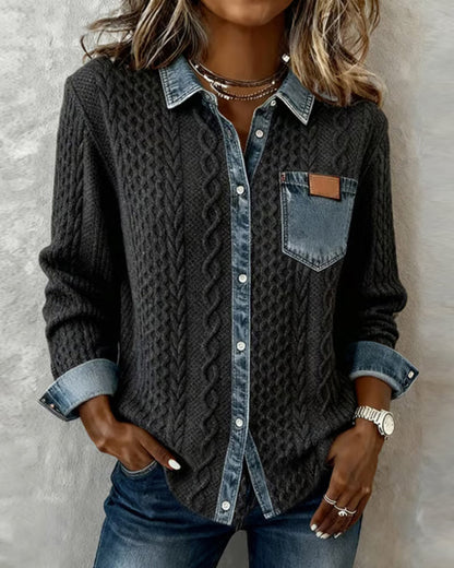 Zita Camicia Donna in Denim dal Taglio Lungo, foto 5