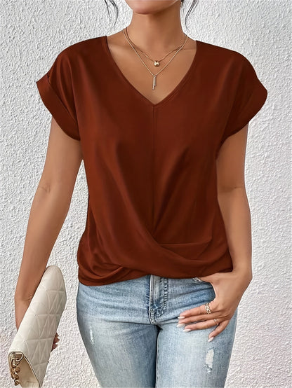 Zoraide Camicia Donna dalla Vestibilità Morbida con Scollo a V, foto 4